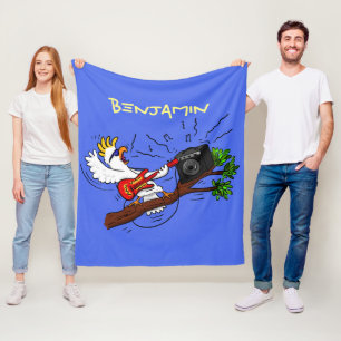 Manta Polar Graciosa cacatúa tocando el personalizado de guita