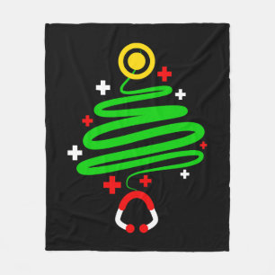 Manta Polar Graciosa enfermera árbol navideño Stethoscope cami