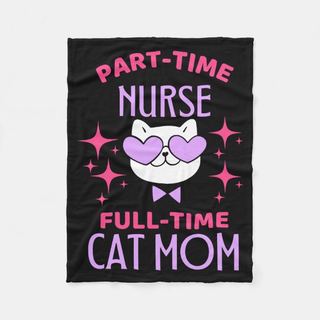 Manta Polar Graciosa enfermera Cat Mom Lover (Anverso)