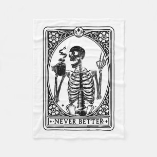 Manta Polar Graciosa Tarjeta Tarot Skeleton Nunca Mejor Calave