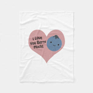 Manta Polar Graciosamente te amo Berry Mucho Cute Kawaii Blueb