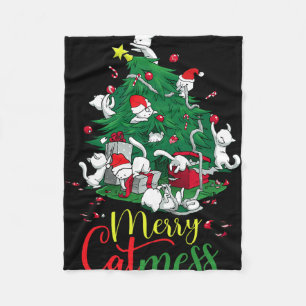 Manta Polar Gracioso Árbol de Navidad Gato Merry Catemilis Gat