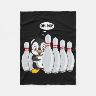Manta Polar Gracioso Bowling Pin Cute Penguin Para Bowling Lov