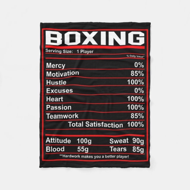Manta Polar Gracioso Boxing Nutrition Facts Boxer (Anverso)