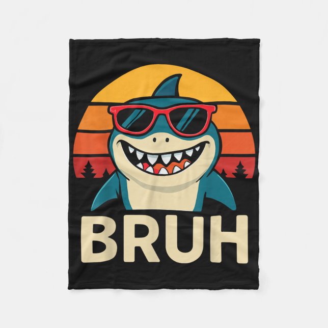 Manta Polar Gracioso Burh Shark Con Meme De Las Sombrillas (Anverso)
