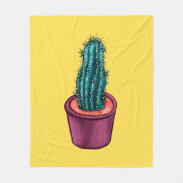 Manta Polar Gracioso Cactus Pot Raro Amarillo Trippy Psicodéli