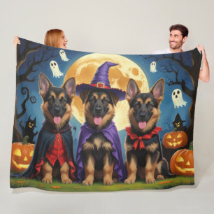 Manta Polar Gracioso calabaza Halloween de los perros pastores