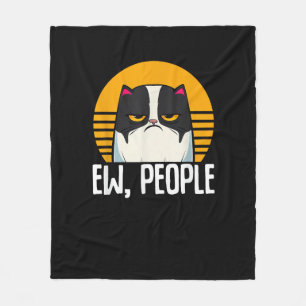 Manta Polar Gracioso Camiseta De Gato Retro Ojo Gente Meowy Ki
