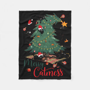 Manta Polar Gracioso Cat Árbol de Navidad Merry Catamaranes Ca