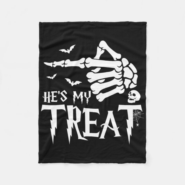 Manta Polar Gracioso Costume de Halloween Pareja Skeleton Mate (Anverso)