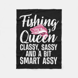 Manta Polar Gracioso Diseño De Reina De Pesca Para Mujeres Pes