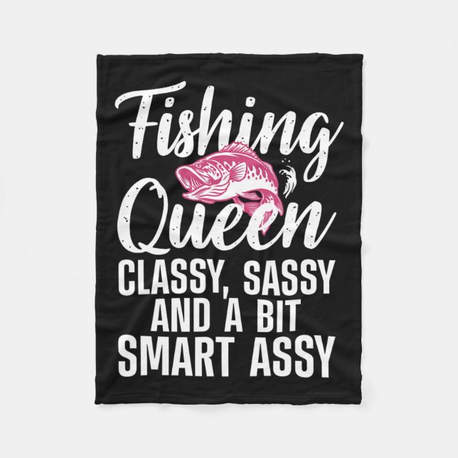 Manta Polar Gracioso Diseño De Reina De Pesca Para Mujeres Pes (Anverso)