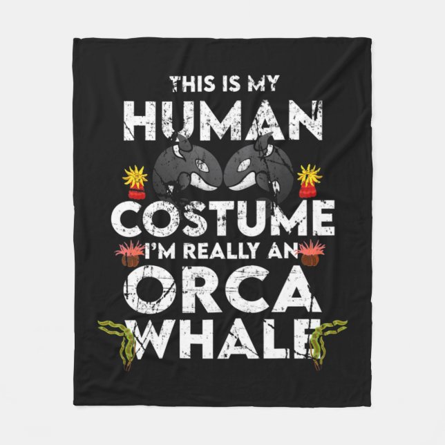 Manta Polar Gracioso disfraz de Orca Halloween (Anverso)