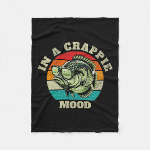 Manta Polar Gracioso En Un Crappie Mood Retro Pesca Sarcástico