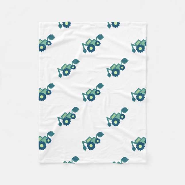 Manta Polar Gracioso excavador de excavadoras de fondo verde (Anverso)