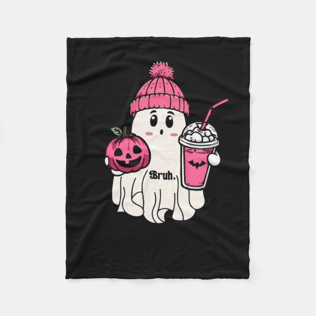 Manta Polar Gracioso fantasma Bruh me refiero a Boo Halloween (Anverso)