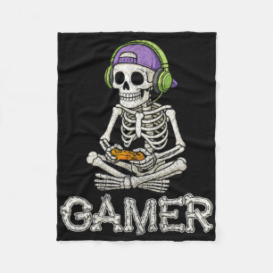 Manta Polar Gracioso Gamer Skeleton Gamer Adolescentes Jóvenes