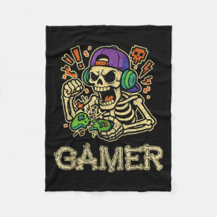 Manta Polar Gracioso Gamer Skeleton Gamer Adolescentes Jóvenes