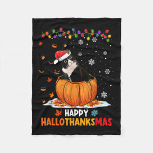 Manta Polar Gracioso Gato De Tuxedo En Calabaza Feliz Hallotha