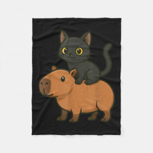 Manta Polar Gracioso gato negro capibara Animal amante de mamá