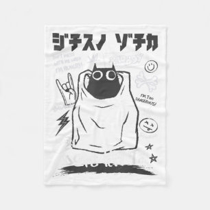 Manta Polar Gracioso gato negro Personalizado japonés humoríst