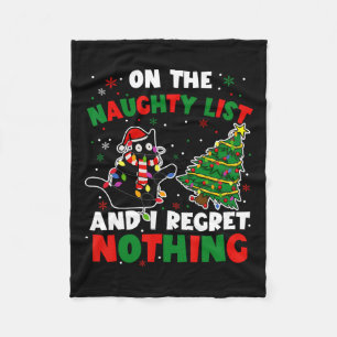 Manta Polar Gracioso gato negro travieso Navidades navideñas m