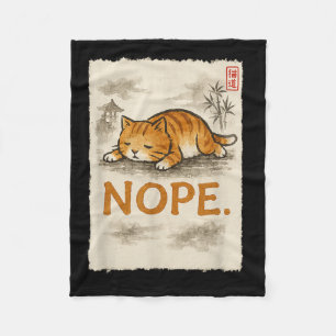 Manta Polar Gracioso gato Nope Lazy Naranja Kitten Lady Aovers