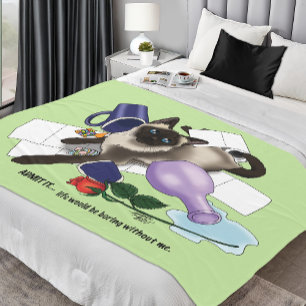 Manta Polar Gracioso gato siamés