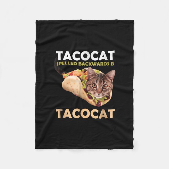 Manta Polar Gracioso gato tacocat taco barato tirado hacia atr (Anverso)