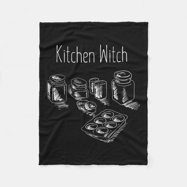 Manta Polar Gracioso Herbalist Kitchen Bruja Halloween Cocina  (Anverso)