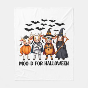 Manta Polar Gracioso Highland Cow Moo-d para Halloween