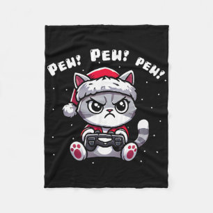 Manta Polar Gracioso jugador de gatos Pew videojuego Navidades