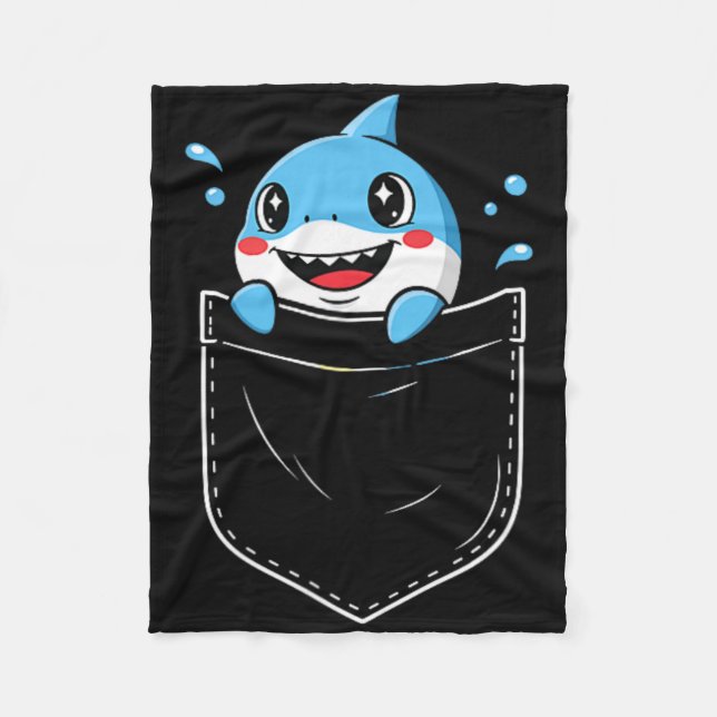 Manta Polar Gracioso meme de bolsillo de tiburón (Anverso)