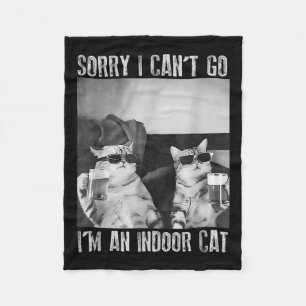 Manta Polar Gracioso meme interior de gato siento no poder ir