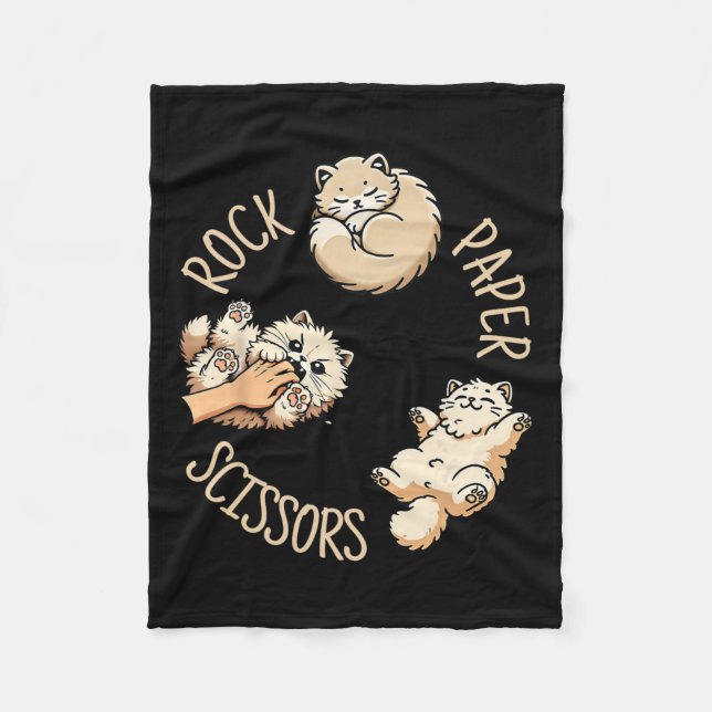 Manta Polar Gracioso papel de rock para gato tira juego a gato (Anverso)