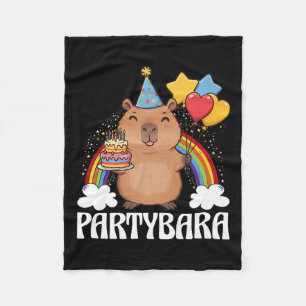 Manta Polar Gracioso Partybara Capybara Niños felices cumpleañ