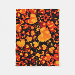 Manta Polar Gracioso patrón cardiaco VIII - amarillo rojo negr