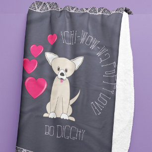 Manta Polar Gracioso patrón Tan Chihuahua