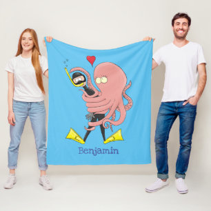 Manta Polar Gracioso pulpo abrazos buceo humor personalizado