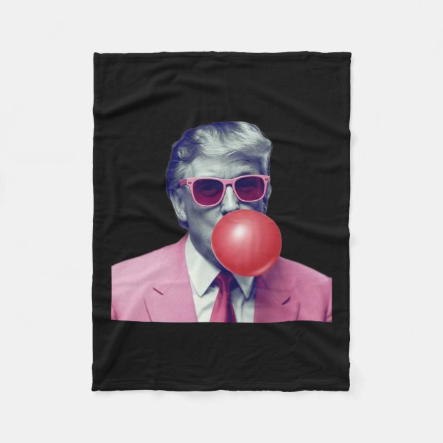 Manta Polar Gracioso Rosa Donald Trump Bubble Gum Tee (Anverso)