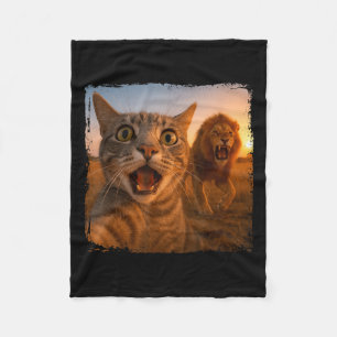 Manta Polar Gracioso Selfie De Gato Con Meme De Gato De León P