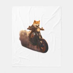 Manta Polar Gracioso, Shiba Inu, Motocicleta, Perro, Marioneta
