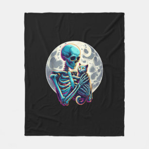 Manta Polar Gracioso Skeleton jugando con un bonito hallo de c