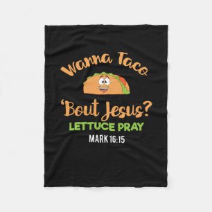 Manta Polar Gracioso Taco Wanna Taco sobre Jesús Lettuce Pray