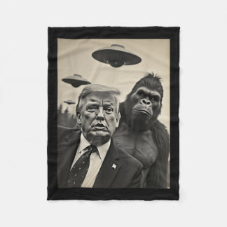 Manta Polar Gracioso Trump Bigfoot Selfie Con Alienígena Extra