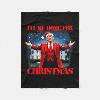 Manta Polar Gracioso Trump Navidad Pajamas Estaré en casa para