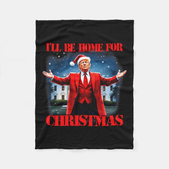Manta Polar Gracioso Trump Navidad Pajamas Estaré en casa para (Anverso)