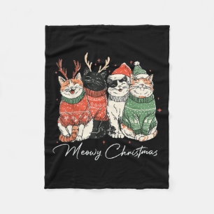 Manta Polar Graciosos Navidades Meowy Gatos De Navidad Para Ho