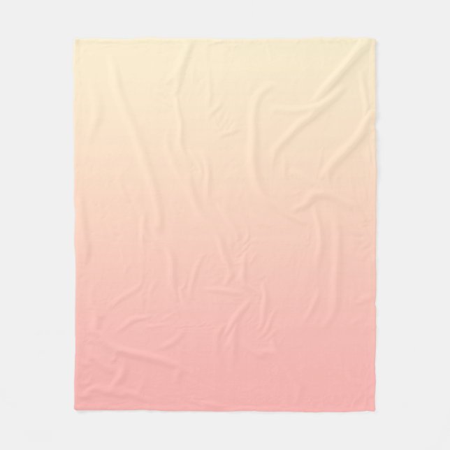Manta Polar Gradiente Amarillo Claro y Rosa (Anverso)