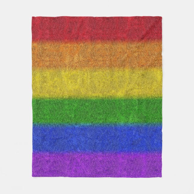 Manta Polar Gradiente de Purpurina de arcoiris caído (Anverso)